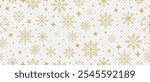 Abstract snowflake seamless border. Snowflakes seamless pattern. Snowfall repeat backdrop. Winter holidays theme. Seamless background with snowflakes. Vector illustration