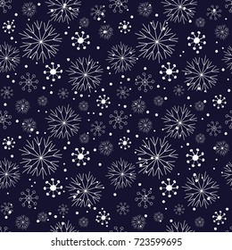 Abstract snowflake seamless pattern background