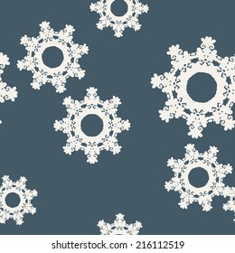 Abstract snowflake seamless pattern. Use as backdrop, seamless texture