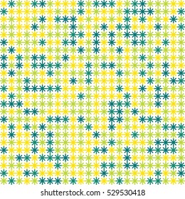 Abstract snowflake seamless texture rainbow on the white