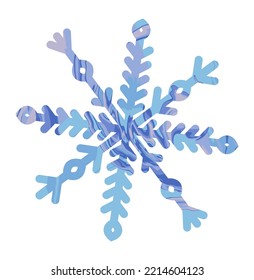 Abstract snowflake stylized in blue. A design element. A star, a snowflake. Isolated vector illustration.