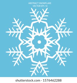 Abstract snowflake vector illustration isolated on white background. Flat and white winter vector illustration. Vector element for creating your design and illustrations. Sediments symbol.