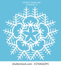 Abstract snowflake vector illustration isolated on white background. Flat and white winter vector illustration. Vector element for creating your design and illustrations. Sediments symbol.