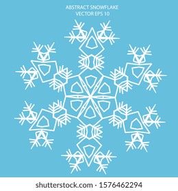 Abstract snowflake vector illustration isolated on white background. Flat and white winter vector illustration. Vector element for creating your design and illustrations. Sediments symbol.