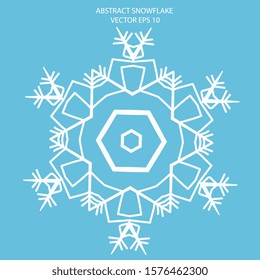 Abstract snowflake vector illustration isolated on white background. Flat and white winter vector illustration. Vector element for creating your design and illustrations. Sediments symbol.