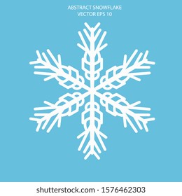 Abstract snowflake vector illustration isolated on white background. Flat and white winter vector illustration. Vector element for creating your design and illustrations. Sediments symbol.