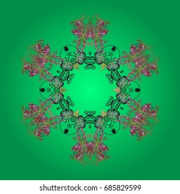 Abstract Snowflake Vector illustration. Vector illustration. Snowflake isolated on colorful background. Snowflake Icon.