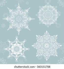 Abstract snowflake. Vector Mandala for christmas. Graphic template for your design.