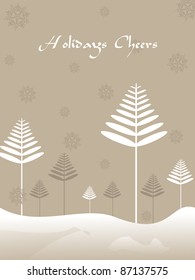 abstract snowflakes, artistic tree background composition vector for holidays cheers