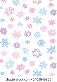 ilustración vectorial de la portada del libro de fondo de copos de nieve abstractos