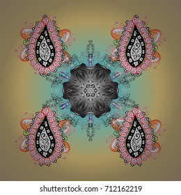 Abstract snowflakes background. Snowflakes pattern. Vector illustration. Snowflake colorful pattern. Vector snowflakes background.
