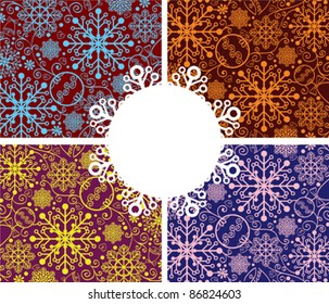 Abstract snowflakes colored background