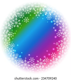 Abstract Snowflakes on colorful background