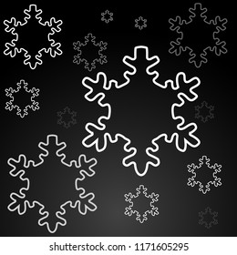 Abstract Snowflakes Overlay Effect on Transparent Background for Christmas and New Year Design. Vector Illustration.
