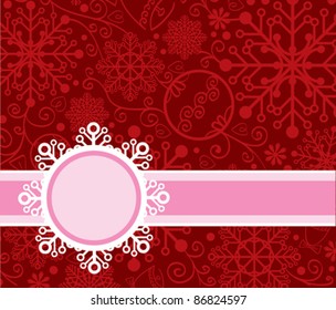 Abstract snowflakes red  background