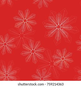 Abstract snowflakes seamless pattern background