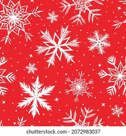Abstract Snowflakes seamless pattern. Digital Illustration Background