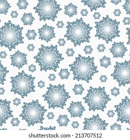 Abstract snowflakes seamless pattern. Winter seamless background. Merry Christmas. Happy New Year.