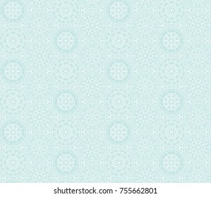 Abstract snowflakes vector background. Xmas and New Year elegant luxury style seamless pattern. Repeatable motif for holiday wrapping paper, fabric, backdrop.