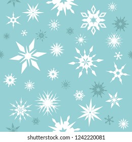 Abstract Snowflakes Vector Pattern