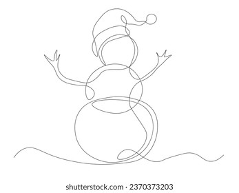 abstract snowman continuous one line art