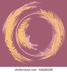 Abstract Snowstorm vector illustration. Round Element For Design. Circle Logo Templates. Brush Stroke Swirls. O Letter paint.