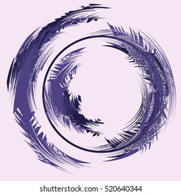 Abstract Snowstorm vector illustration. Round Element For Design. Circle Logo Templates. Brush Stroke Swirls. O Letter paint.
