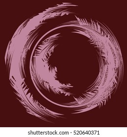 Abstract Snowstorm vector illustration. Round Element For Design. Circle Logo Templates. Brush Stroke Swirls. O Letter paint.