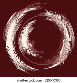 Abstract Snowstorm vector illustration. Round Element For Design. Circle Logo Templates. Brush Stroke Swirls. O Letter paint.