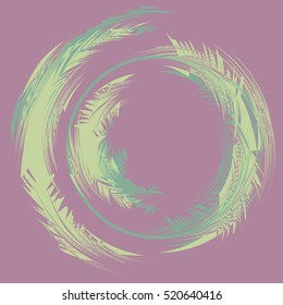 Abstract Snowstorm vector illustration. Round Element For Design. Circle Logo Templates. Brush Stroke Swirls. O Letter paint.