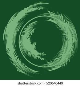 Abstract Snowstorm vector illustration. Round Element For Design. Circle Logo Templates. Brush Stroke Swirls. O Letter paint.