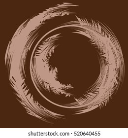 Abstract Snowstorm vector illustration. Round Element For Design. Circle Logo Templates. Brush Stroke Swirls. O Letter paint.