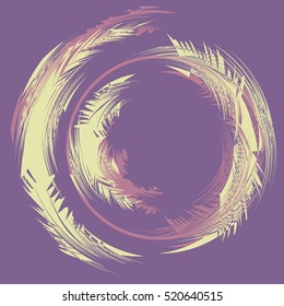 Abstract Snowstorm vector illustration. Round Element For Design. Circle Logo Templates. Brush Stroke Swirls. O Letter paint.