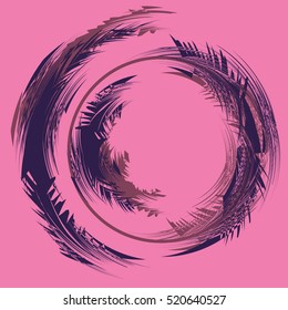 Abstract Snowstorm vector illustration. Round Element For Design. Circle Logo Templates. Brush Stroke Swirls. O Letter paint.