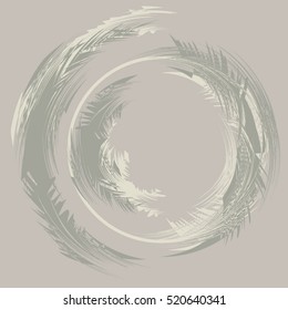 Abstract Snowstorm vector illustration. White Round Element For Design. Circle Logo Templates. Brush Stroke Swirls. O Letter paint.