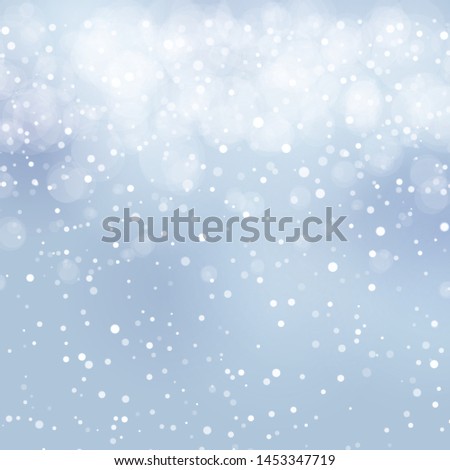 Abstract snowy winter background. Festive vector abstract backdrop with snowfall