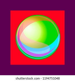 Abstract soap bubble on pink background