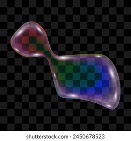 Abstractas burbuja de jabón con refracción y deslumbramiento aislado sobre un fondo transparente. Ilustración vectorial