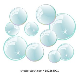 Abstract soap bubbles on a white background. design vector