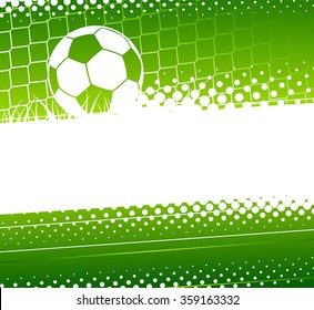 Abstract soccer background. Soccer ball and gate Goalkeeper