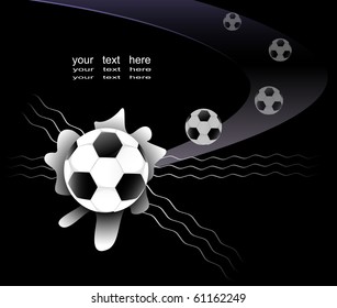 Abstract soccer background with balls.  Vector illustration.Eps10 file with transparencies.