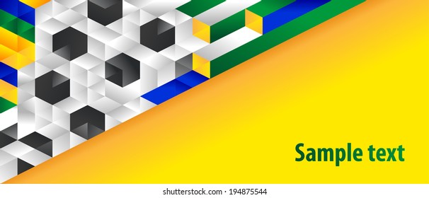 Abstract soccer background. Brazil color flag