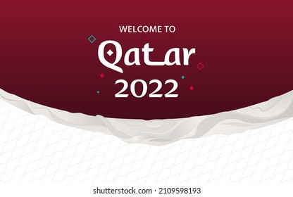 Abstract soccer background, qatar 2022 trends, world cup banner, vector illustration