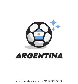 Abstract soccer ball with Argentina national flag