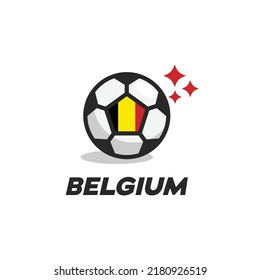 Abstract soccer ball with Belgium national flag