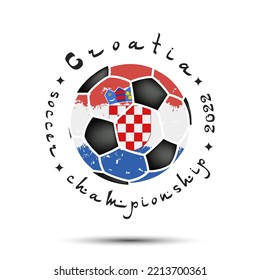 Abstract soccer ball with Croatia national flag colors. Flag of Croatia in the form of a football ball made on an isolated background. Vector illustration