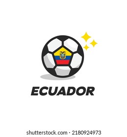 Abstract soccer ball with Ecuador national flag