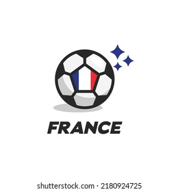 Abstract soccer ball with France national flag