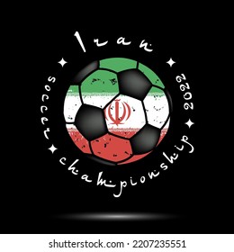 Abstract soccer ball with Iran national flag colors. Flag of Iran in the form of a football ball made on an isolated background. Vector illustration