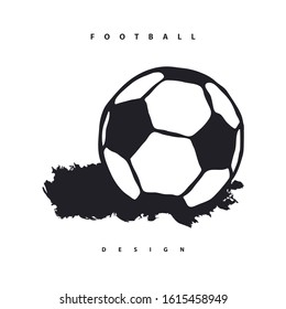 Abstract soccer ball isolated on a white background. Print design for textile, poster, business card, flyer, black logo.